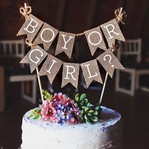 Gender reveal cake topper